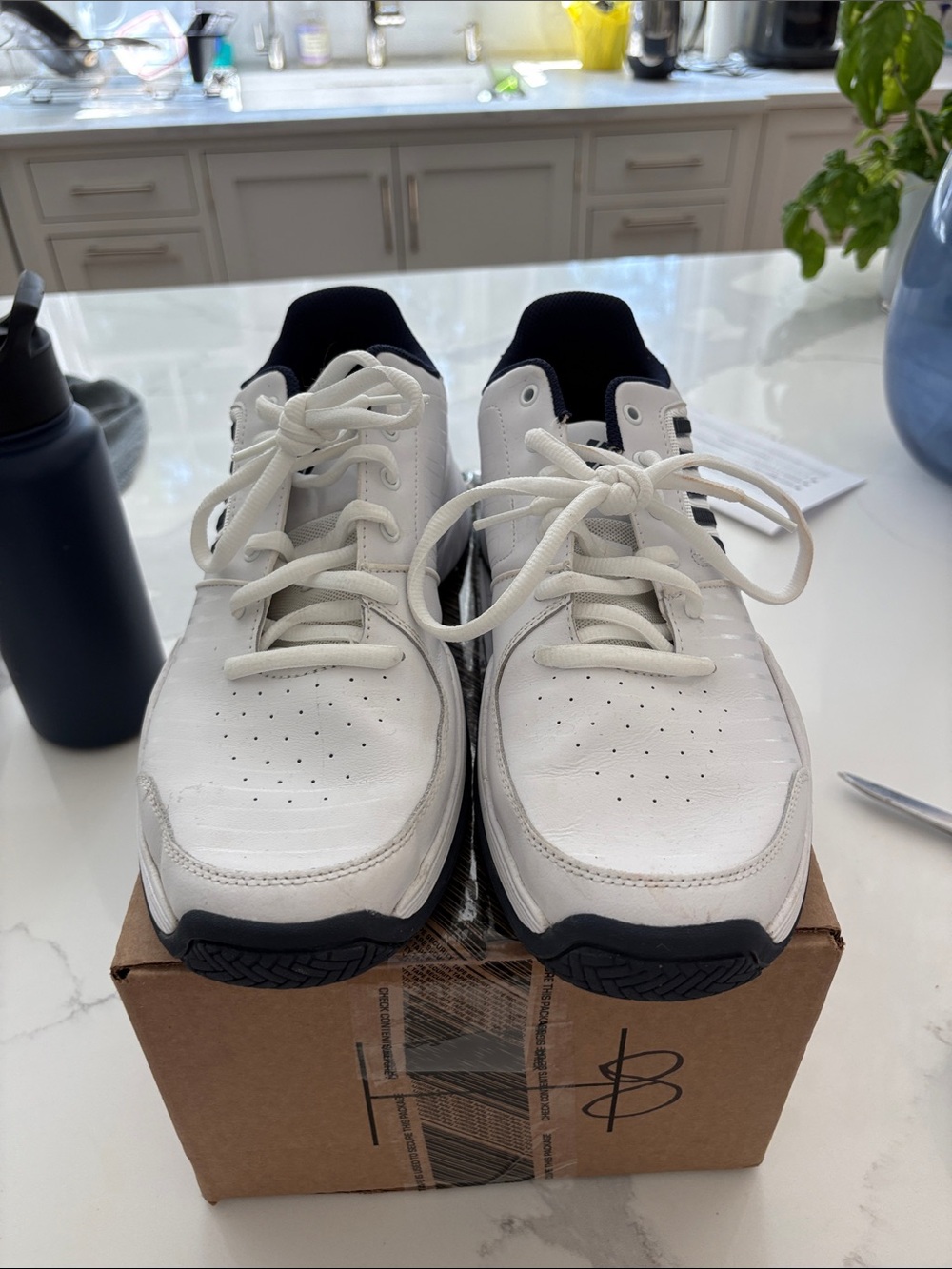 K-Swiss White and Navy Men’s Tennis Sneakers